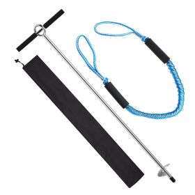 Sand Anchor, 36 in Stainless Steel Beach Anchor, Screw in Sand Boat Anchors with Spiral Blade, Shallow Water Boat Auger Anchors