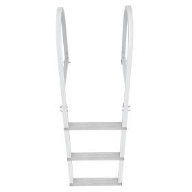 Dock Ladder, Removable 3 Steps, 500 lbs Load Capacity, Aluminum Alloy Pontoon Boat Ladder with 3.1'' Wide Step & Nonslip Rubber Mat
