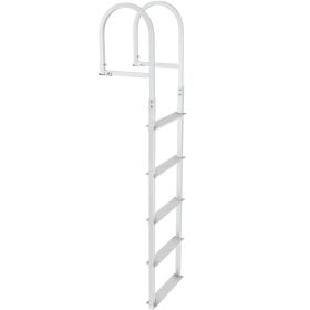 Dock Ladder, Removable 5 Steps, 500 lbs Load Capacity, Aluminum Alloy Pontoon Boat Ladder with 3.1'' Wide Step & Nonslip Rubber Mat